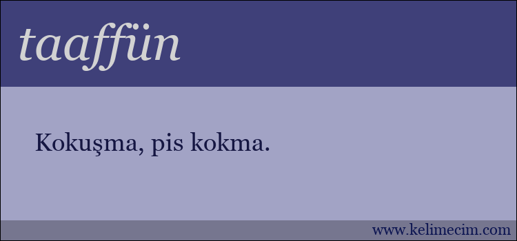 taaffün kelimesinin anlamı ne demek?