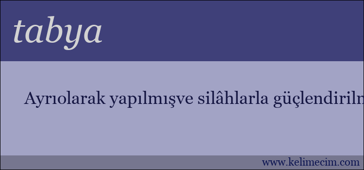 tabya kelimesinin anlamı ne demek?