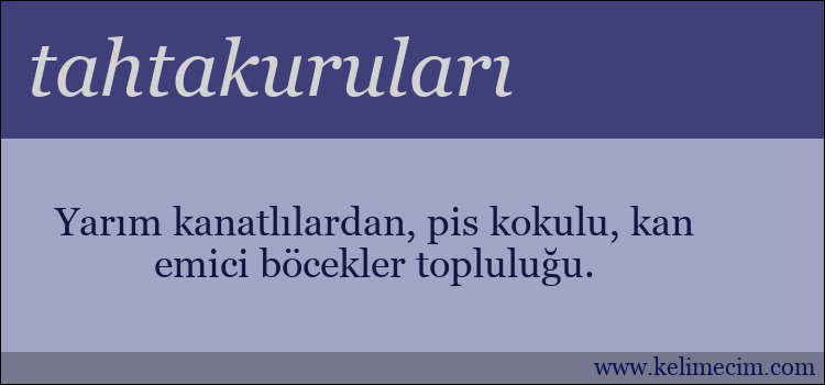 tahtakuruları kelimesinin anlamı ne demek?