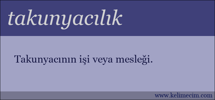 takunyacılık kelimesinin anlamı ne demek?