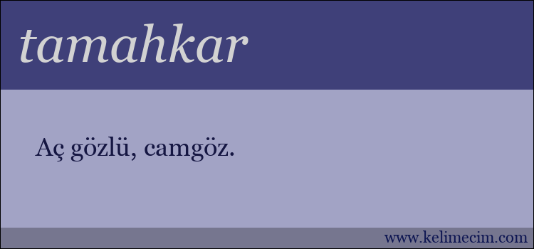 tamahkar kelimesinin anlamı ne demek?