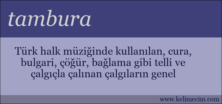 tambura kelimesinin anlamı ne demek?