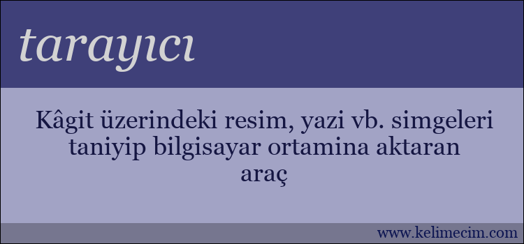 tarayıcı kelimesinin anlamı ne demek?