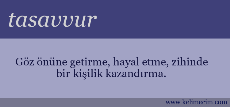 tasavvur kelimesinin anlamı ne demek?