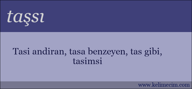 taşsı kelimesinin anlamı ne demek?