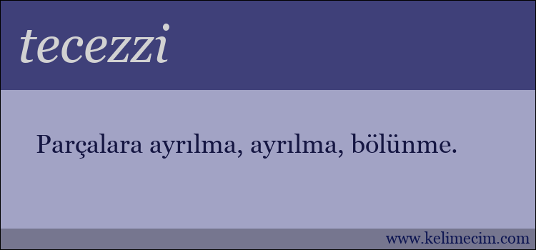 tecezzi kelimesinin anlamı ne demek?