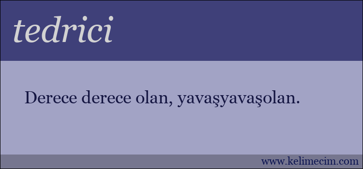 tedrici kelimesinin anlamı ne demek?