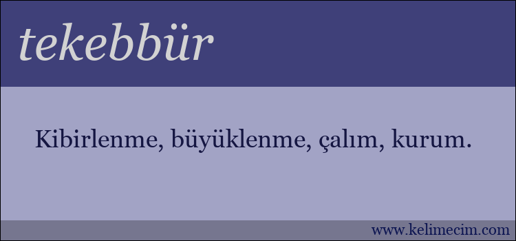 tekebbür kelimesinin anlamı ne demek?