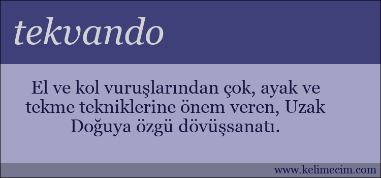 tekvando kelimesinin anlamı ne demek?