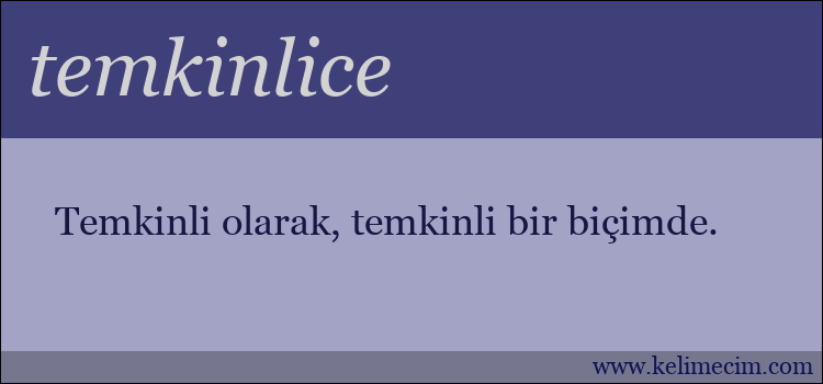 temkinlice kelimesinin anlamı ne demek?