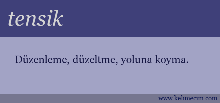 tensik kelimesinin anlamı ne demek?