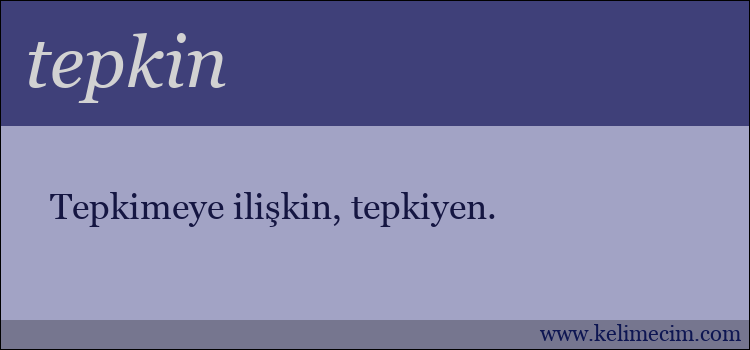 tepkin kelimesinin anlamı ne demek?