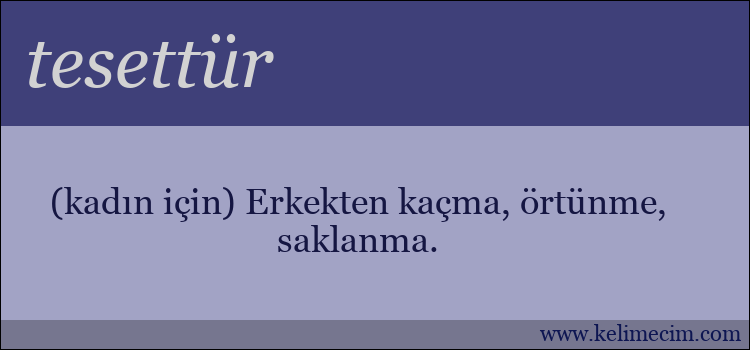 tesettür kelimesinin anlamı ne demek?