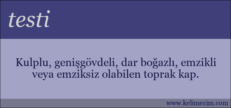 testi kelimesinin anlamı ne demek?