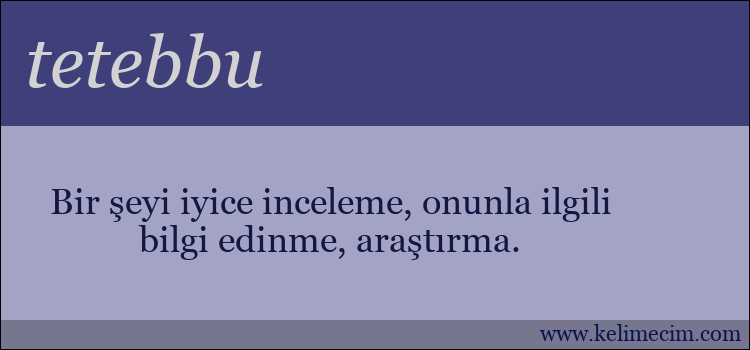 tetebbu kelimesinin anlamı ne demek?