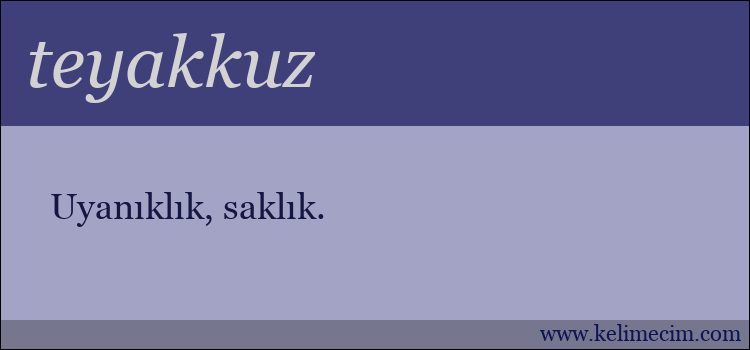 teyakkuz kelimesinin anlamı ne demek?