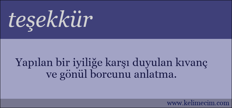 teşekkür kelimesinin anlamı ne demek?