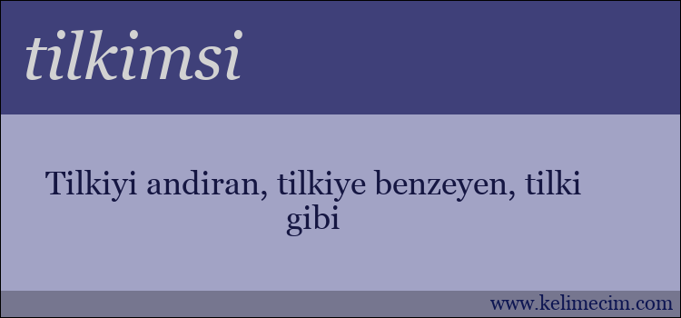 tilkimsi kelimesinin anlamı ne demek?