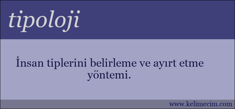 tipoloji kelimesinin anlamı ne demek?