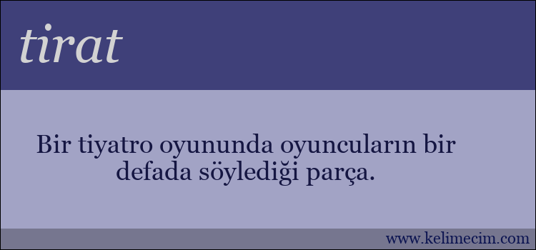 tirat kelimesinin anlamı ne demek?