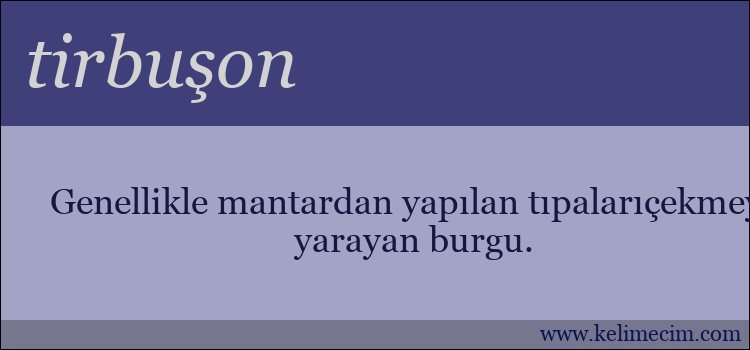 tirbuşon kelimesinin anlamı ne demek?