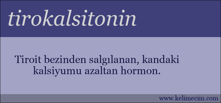 tirokalsitonin kelimesinin anlamı ne demek?