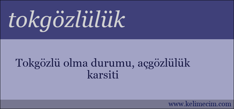 tokgözlülük kelimesinin anlamı ne demek?