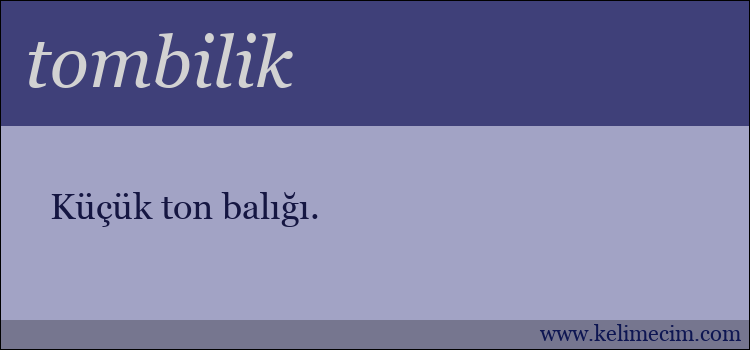 tombilik kelimesinin anlamı ne demek?