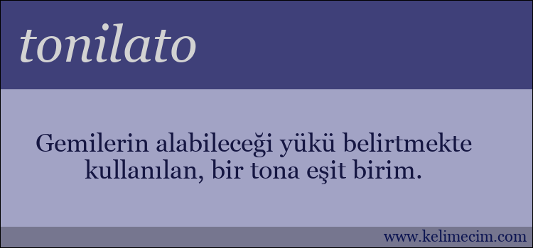 tonilato kelimesinin anlamı ne demek?