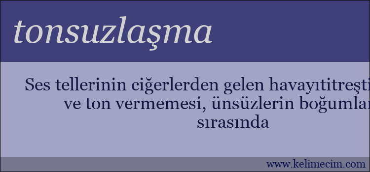 tonsuzlaşma kelimesinin anlamı ne demek?