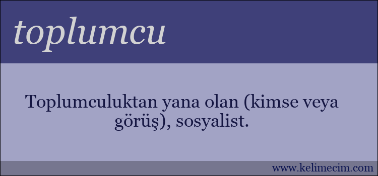 toplumcu kelimesinin anlamı ne demek?