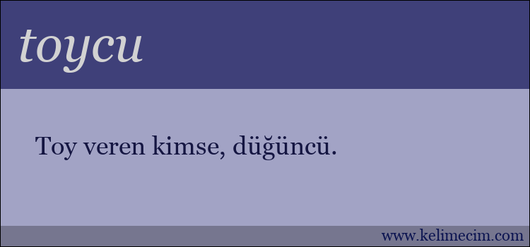 toycu kelimesinin anlamı ne demek?