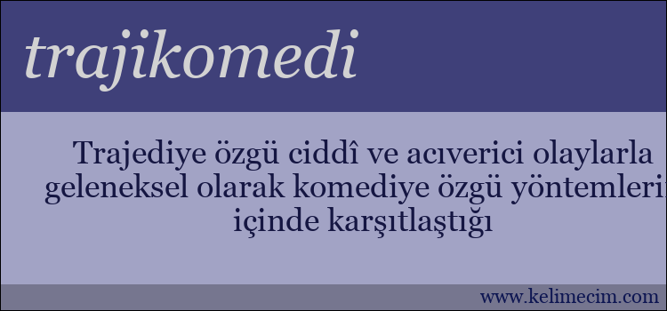 trajikomedi kelimesinin anlamı ne demek?