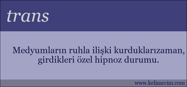 trans kelimesinin anlamı ne demek?