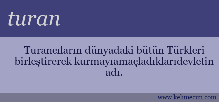 turan kelimesinin anlamı ne demek?