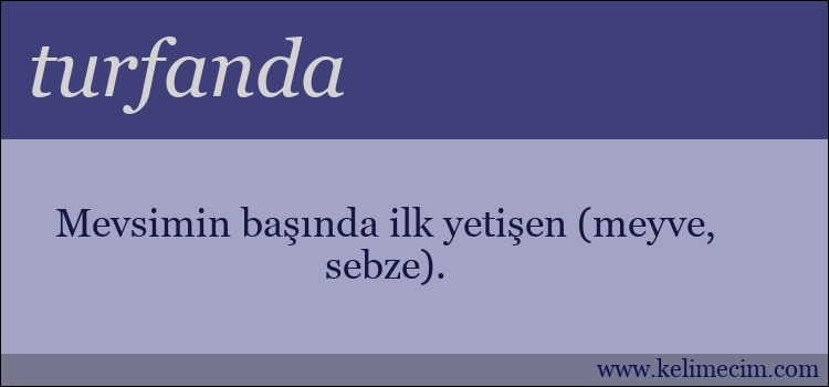 turfanda kelimesinin anlamı ne demek?