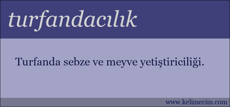 turfandacılık kelimesinin anlamı ne demek?