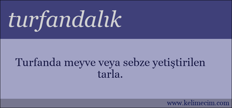 turfandalık kelimesinin anlamı ne demek?