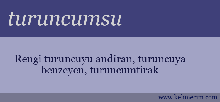 turuncumsu kelimesinin anlamı ne demek?