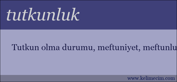 tutkunluk kelimesinin anlamı ne demek?