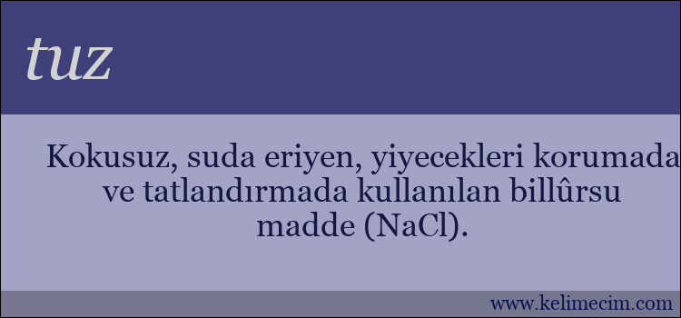 tuz kelimesinin anlamı ne demek?