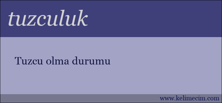 tuzculuk kelimesinin anlamı ne demek?