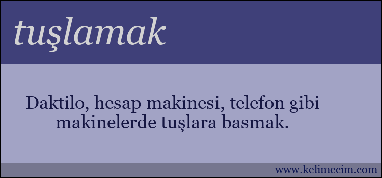 tuşlamak kelimesinin anlamı ne demek?