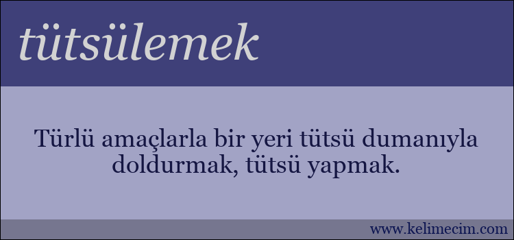 tütsülemek kelimesinin anlamı ne demek?