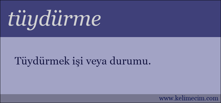 tüydürme kelimesinin anlamı ne demek?