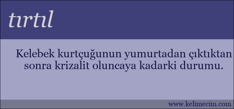 tırtıl kelimesinin anlamı ne demek?