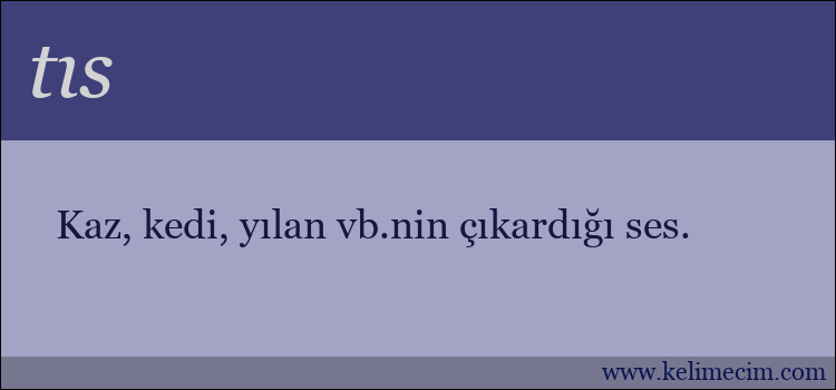 tıs kelimesinin anlamı ne demek?