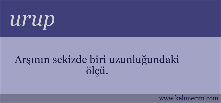 urup kelimesinin anlamı ne demek?