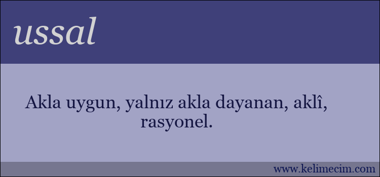 ussal kelimesinin anlamı ne demek?