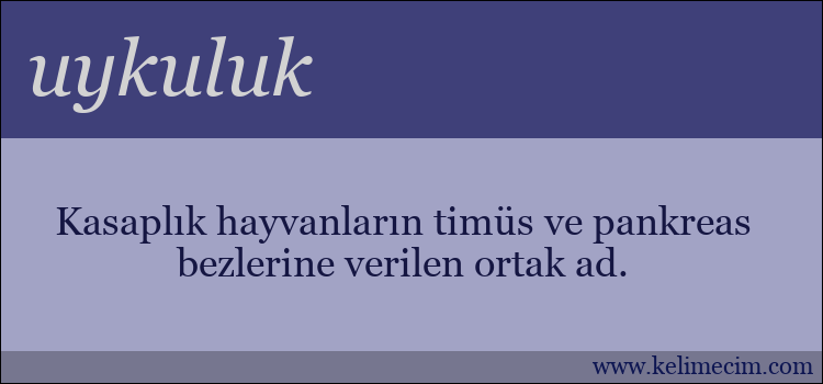 uykuluk kelimesinin anlamı ne demek?